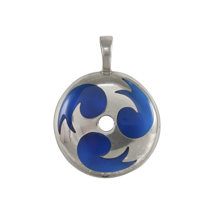 Bico吊墜，女士吊墜 螺旋波浪中空圓墜；保護與創造力 不含鍊子（1913藍色）