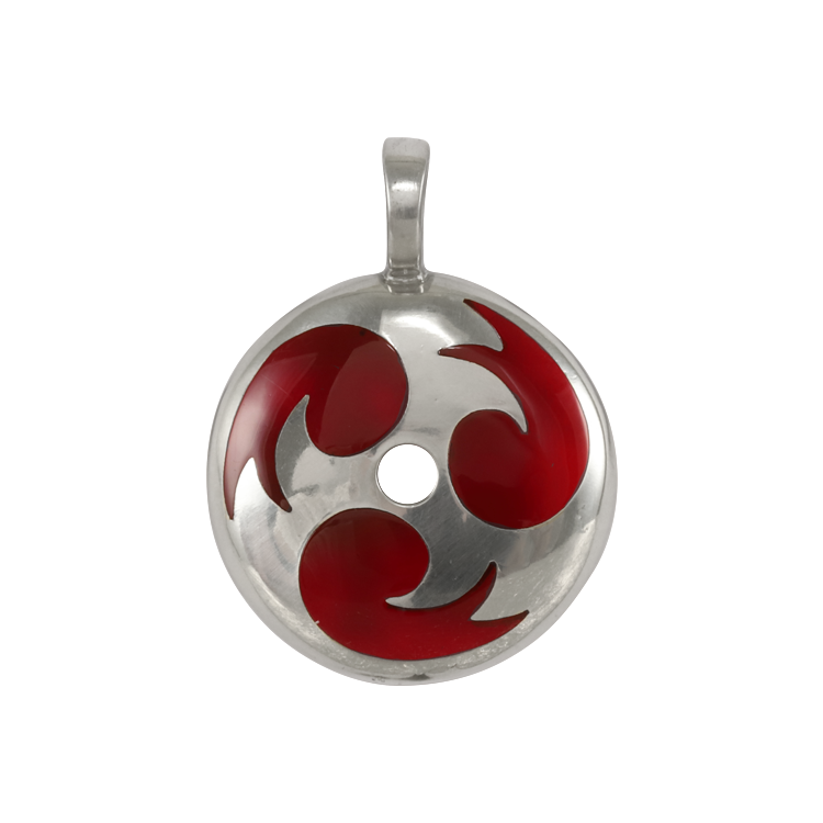 Bico吊墜，女士吊墜 螺旋波浪中空圓墜；保護與創造力 不含鍊子（1913紅色）