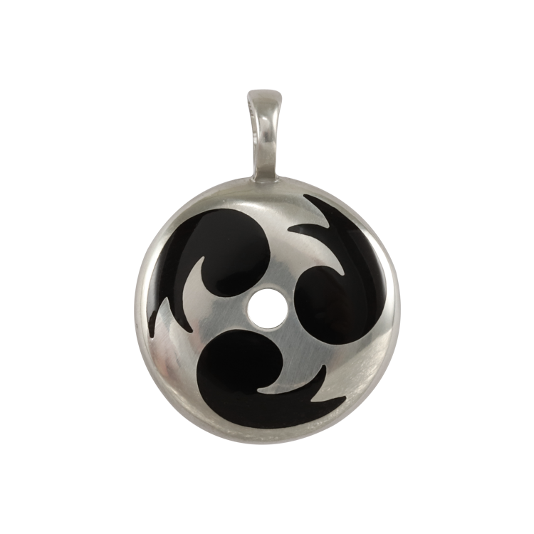 Bico吊墜，女士吊墜 螺旋波浪中空圓墜；保護與創造力 不含鍊子（1913黑色）