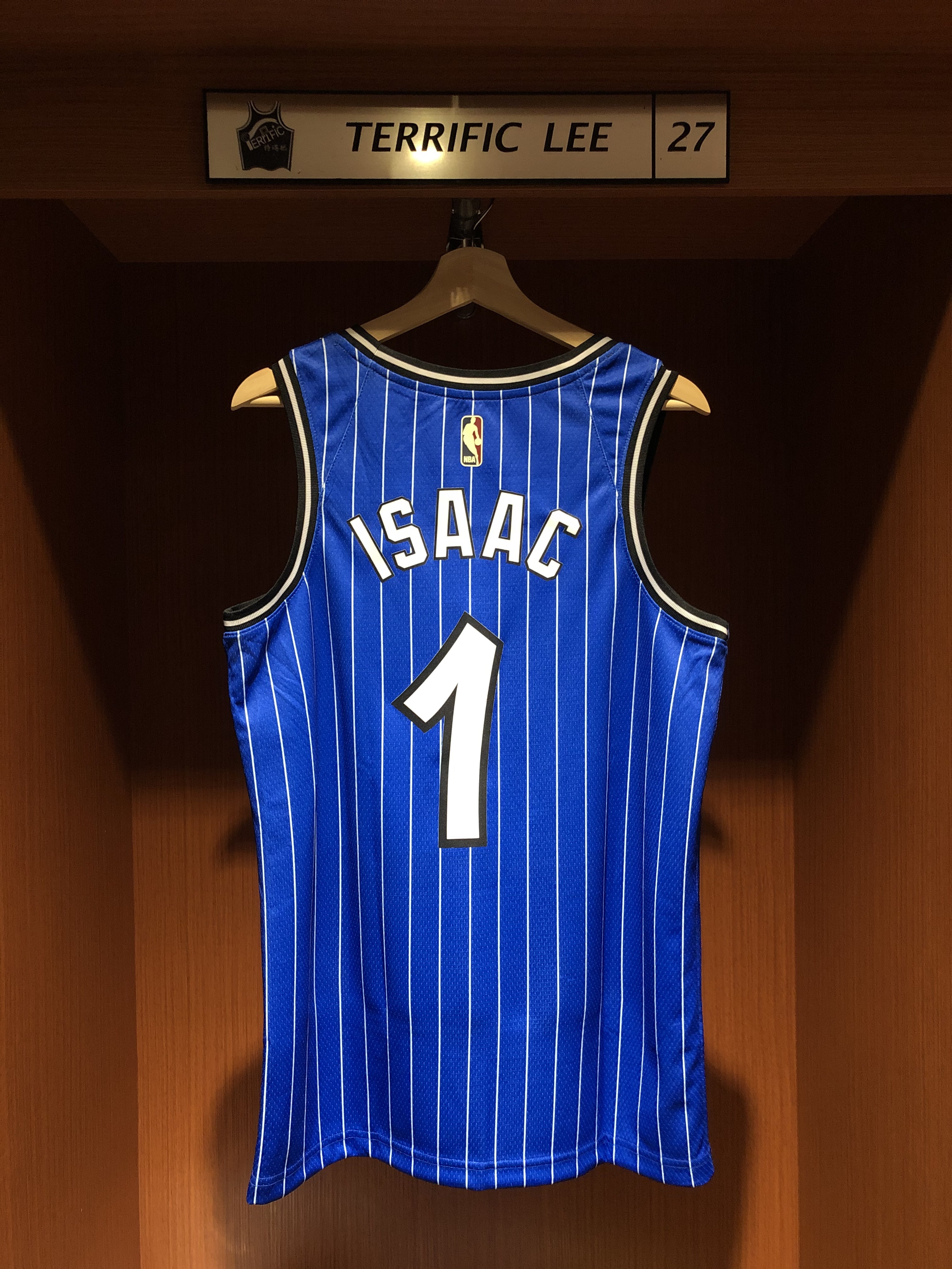 NBA球衣 Jonathan Isaac 奧蘭多魔術復古藍條紋 HWC Nike Swingman 球迷版 熱轉印 全新