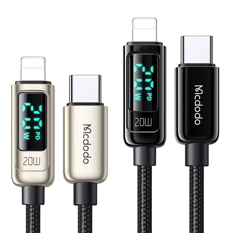 【Mcdodo麥多多】PD/Lightning/Type-C/iPhone充電線傳輸線快充線編織 功率數顯 宙斯系列 1.2M