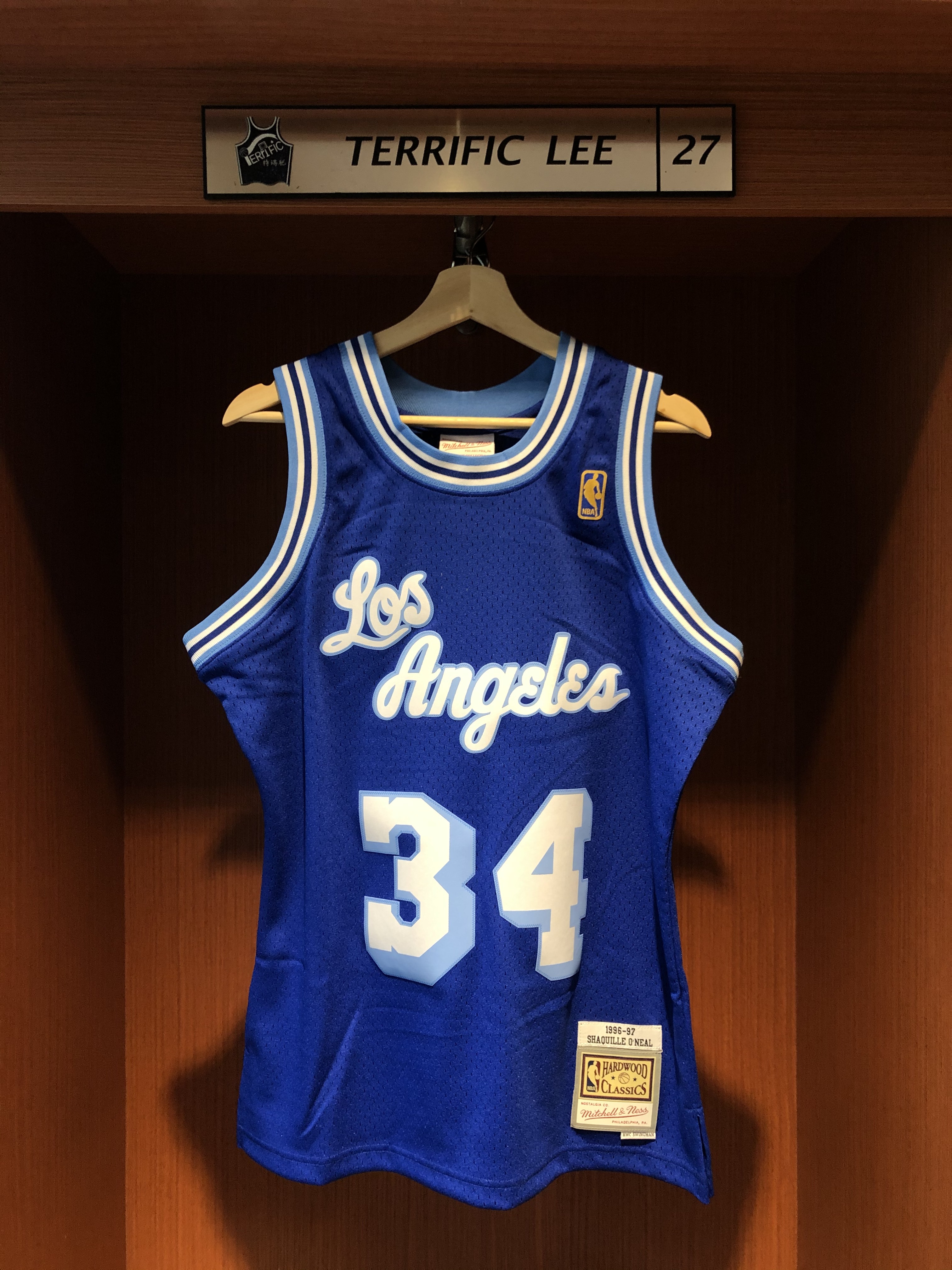 NBA球衣 Shaquille Oneal 洛杉磯湖人草寫藍 96-97 M&N Swingman G2 球迷版 熱轉印 全新