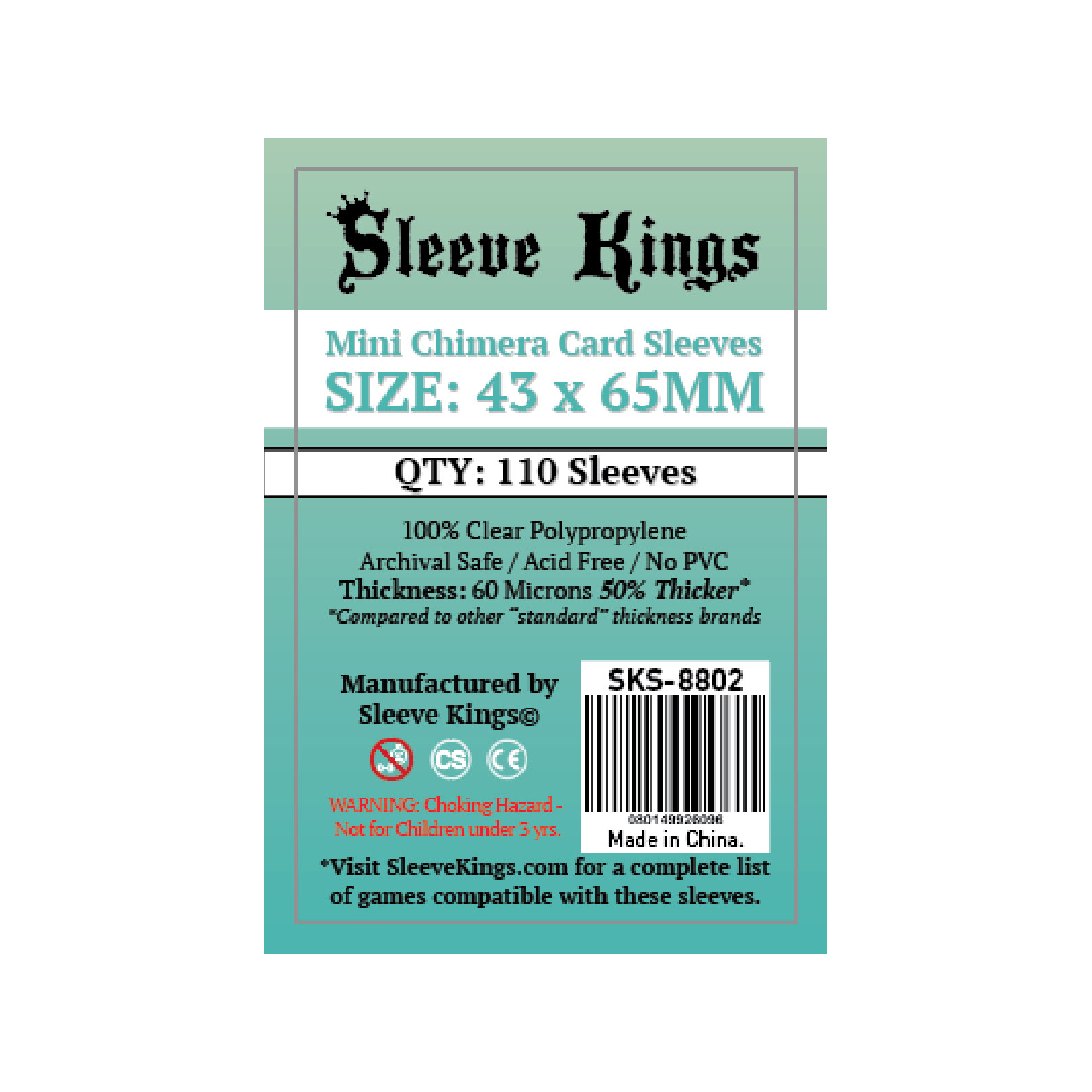 8802 Sleeve Kings 牌套 (43x65mm) 110張/包