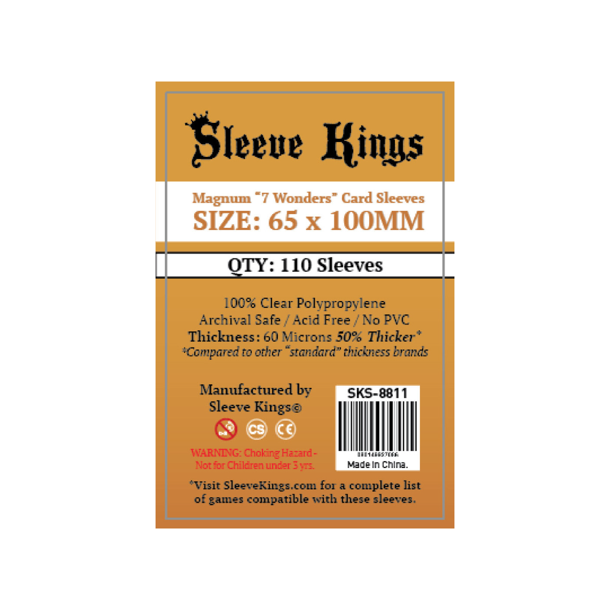 8811 Sleeve Kings 牌套 (65x100mm) 110張/包
