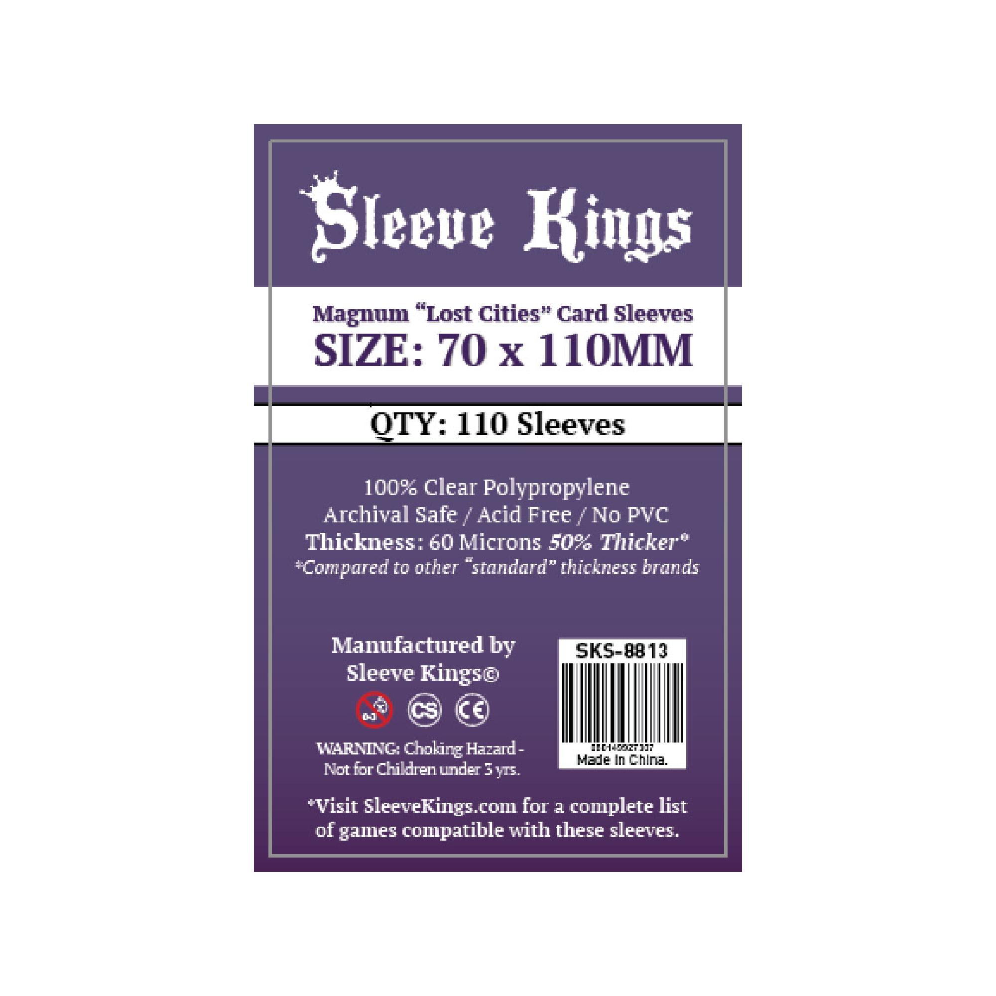 8813 Sleeve Kings 牌套 (70x110mm) 110張/包