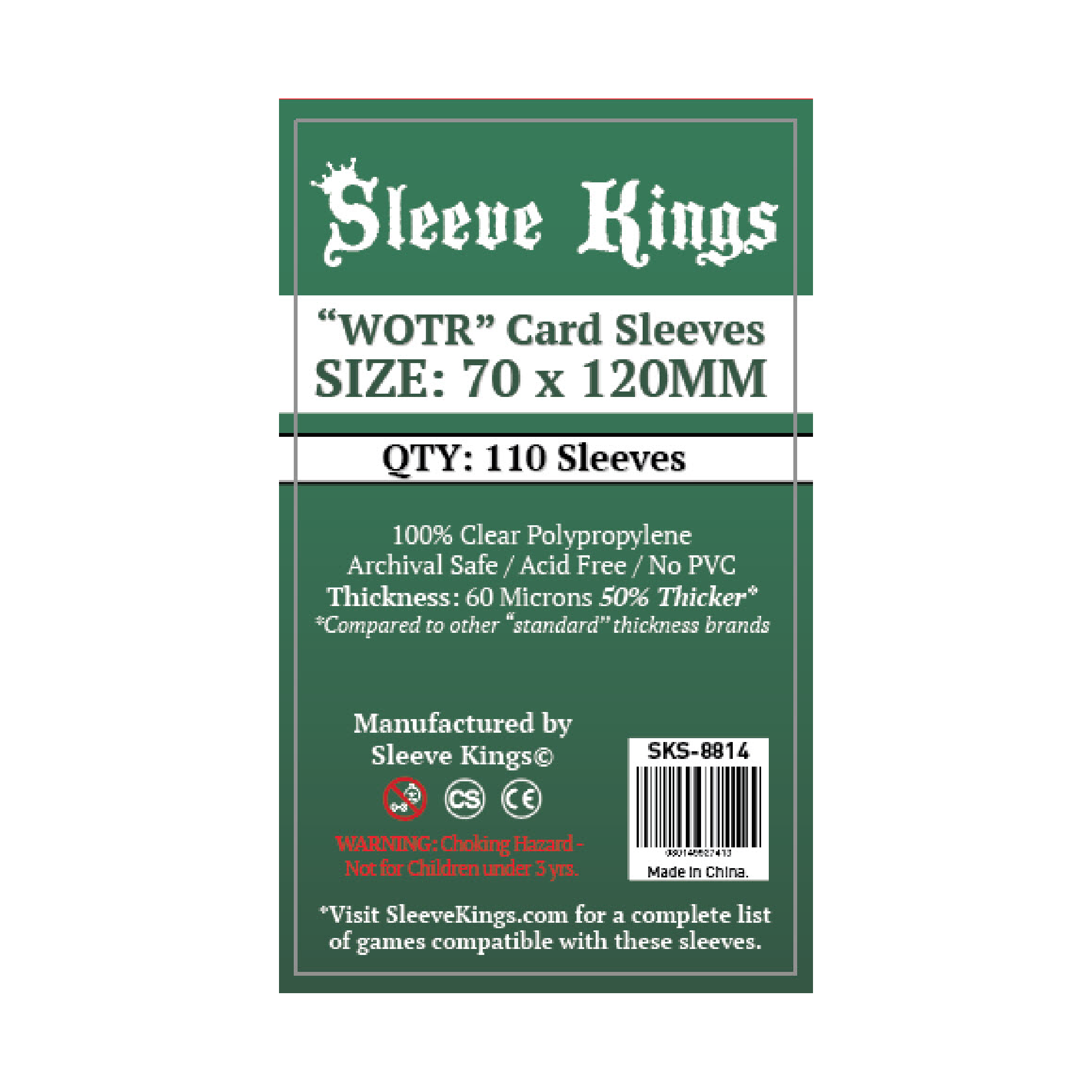 8814 Sleeve Kings 牌套 (70x120mm) 110張/包