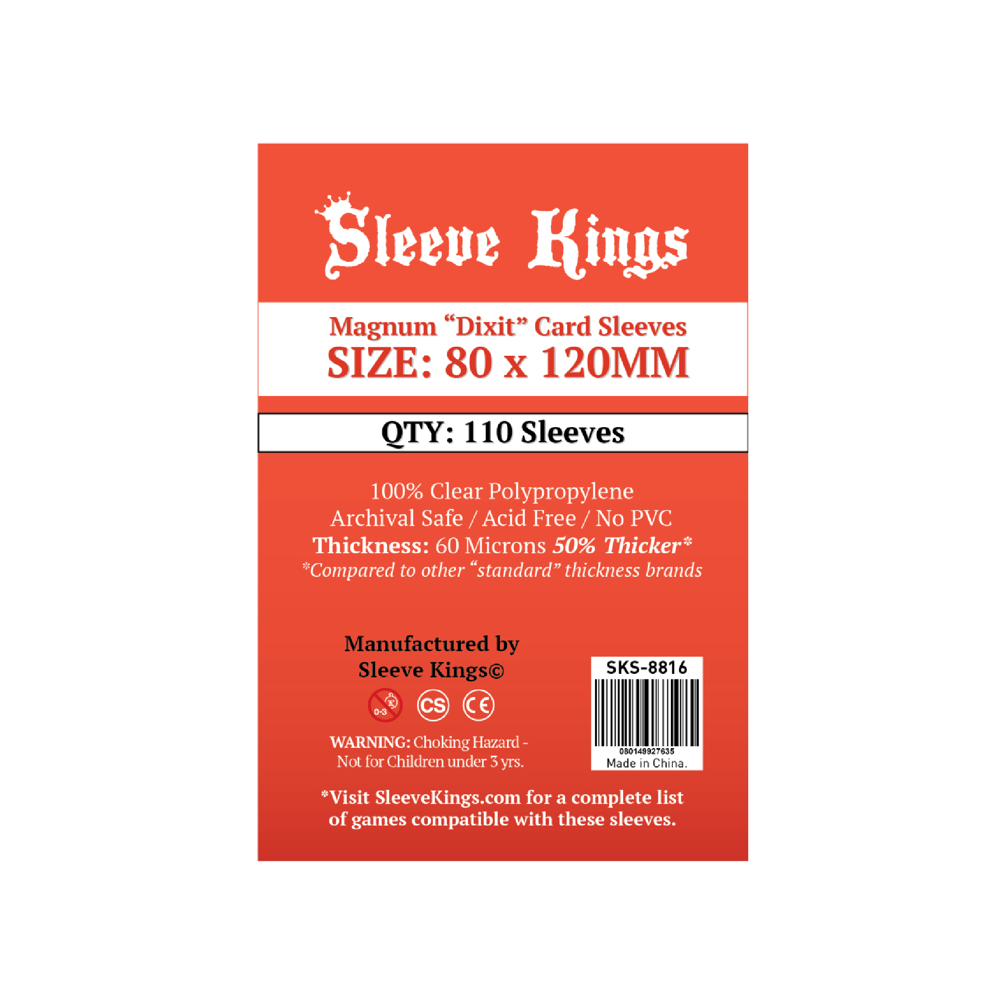 8816 Sleeve Kings 牌套 (80x120mm) 110張/包