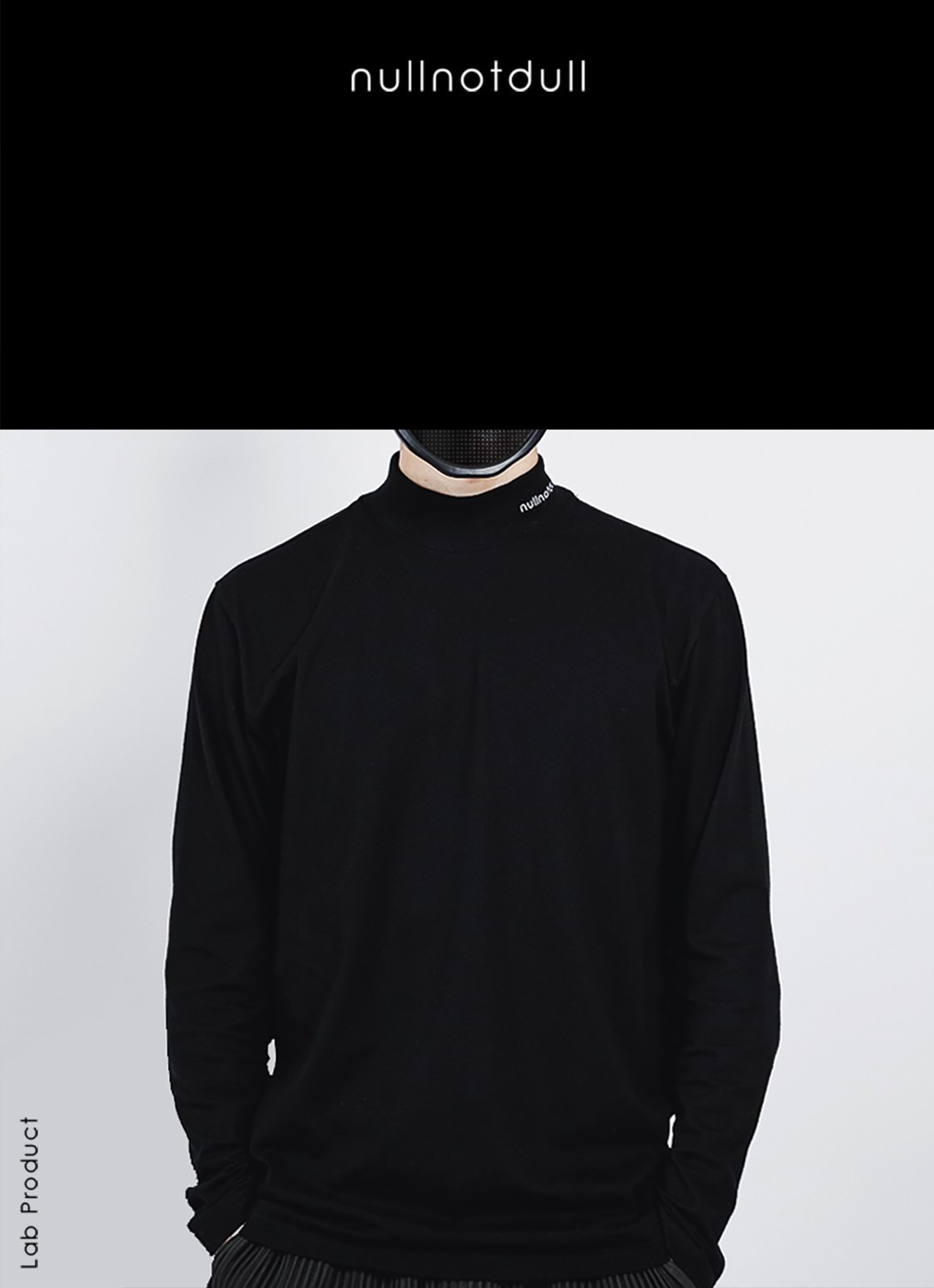 nullnotdull 別針 迴紋針 小高領 半高領 標語 長袖 T