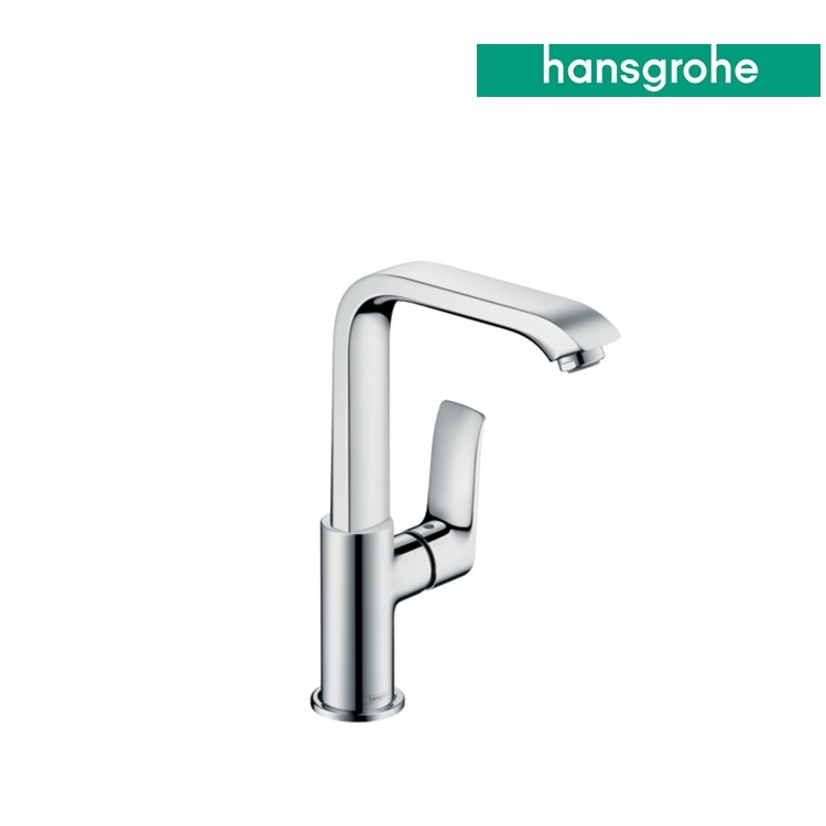 hansgrohe Metris 31087, -000 Single lever basin mixer with swivel spout and pop-up waste set