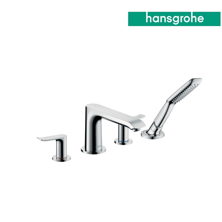 hansgrohe Metris 31442, -000 + 13444, -180 4-hole rim mounted single lever bath mixer