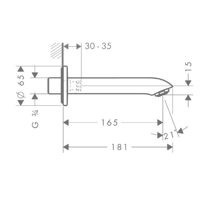 hansgrohe Metris 31494, -000 Bath Spout