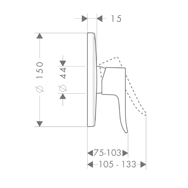hansgrohe Metris 31685, -000 + 01800, -180 Single lever shower mixer for concealed installation