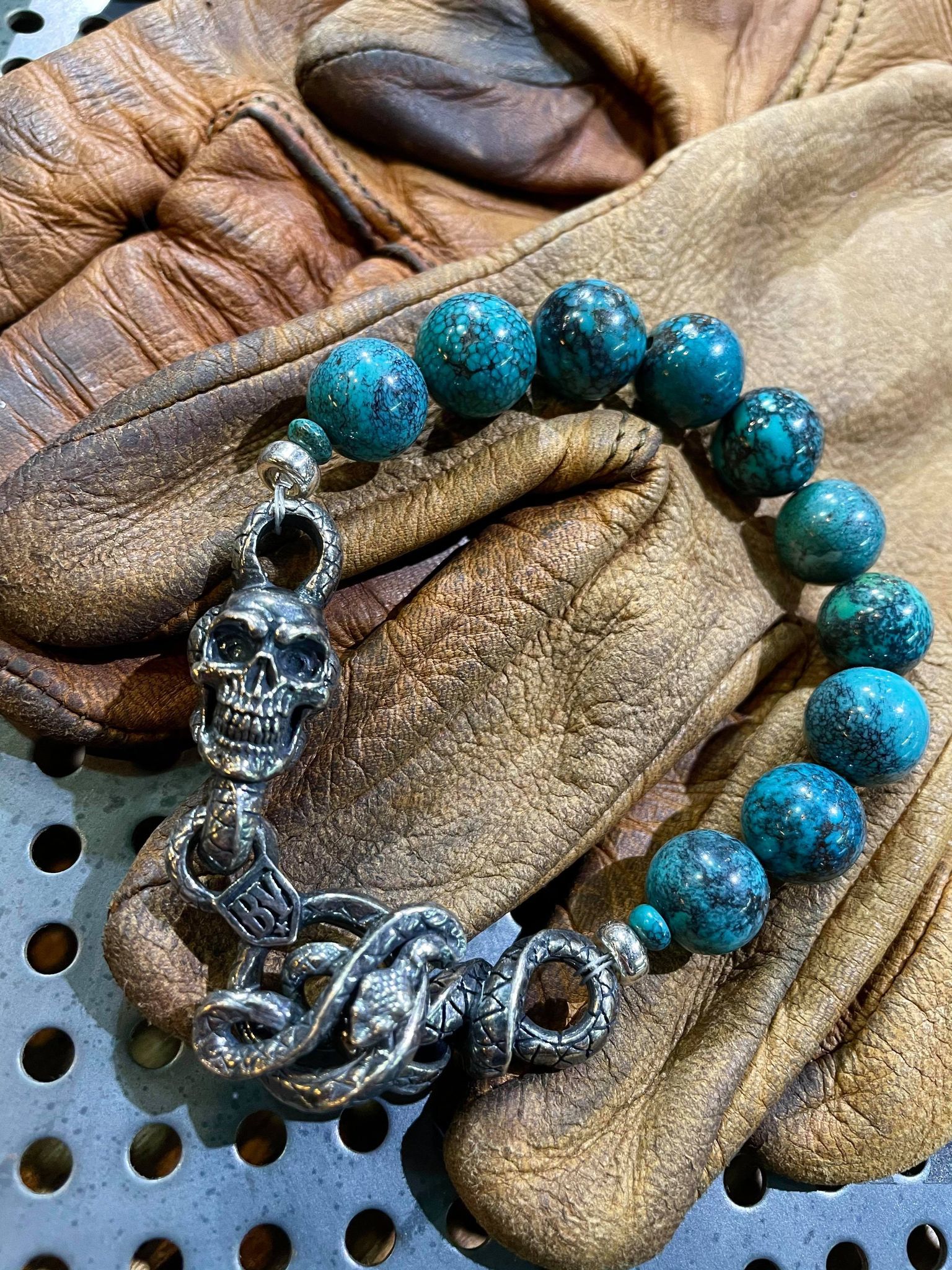 *Black Venom Jewelry- Poison The Poison Beads Bracelet 純銀骷顱釦串珠手鍊。