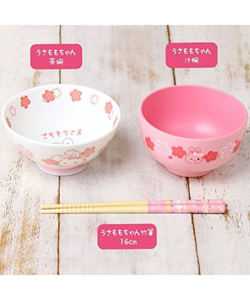 日本Usamomo萌兔桃桃-不易沾飯粒 飯碗-花朵
