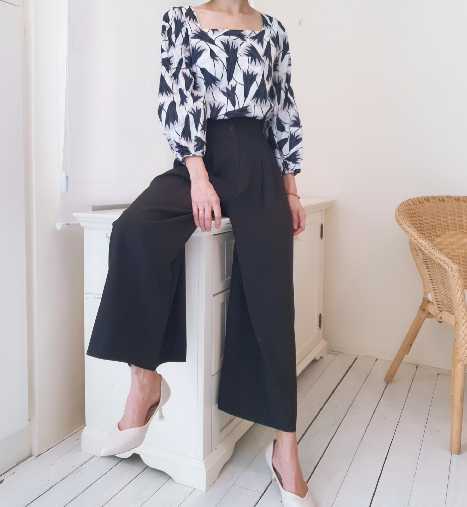 L/SLEEVE PRINTED BLOUSE