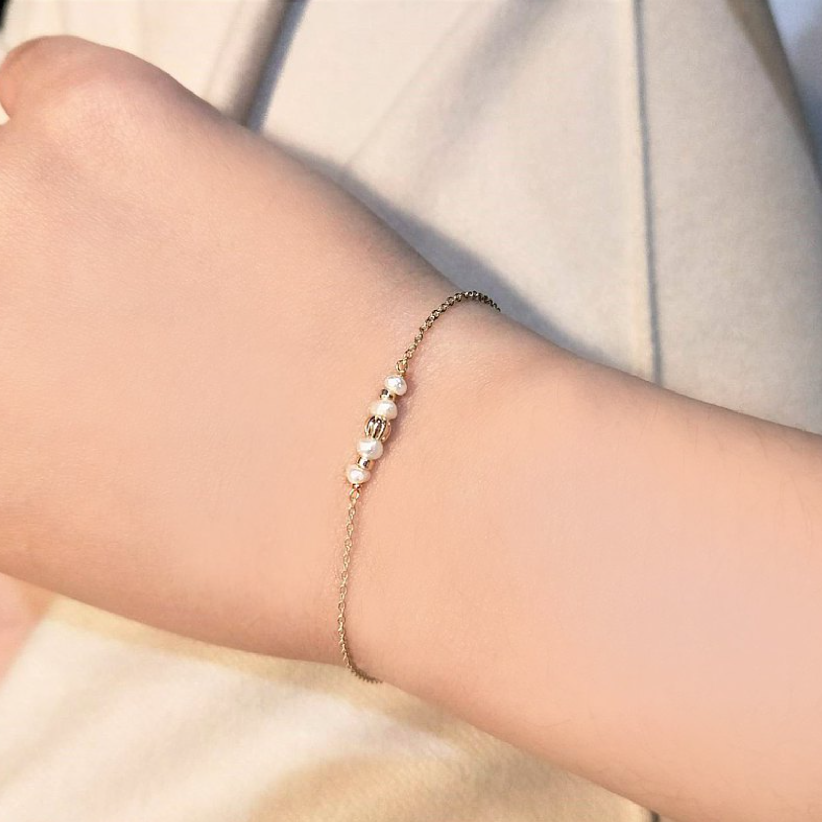 │輕奢 │不當灰姑娘 • 金南瓜 • 珍珠手鍊 • 14KGF