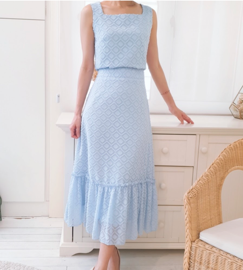 CHIFFON DOTTED PENCIL SKIRT