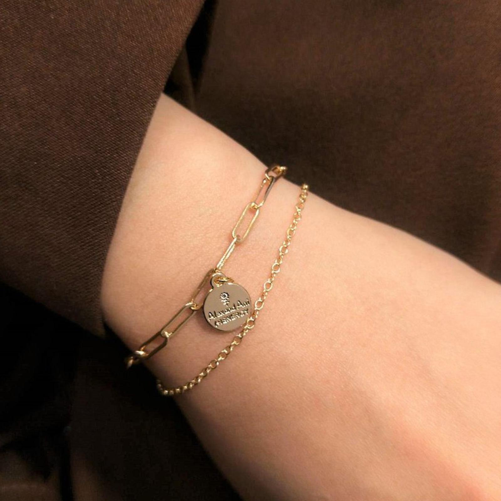 │簡約│幸運吊牌 • 手鍊 • 14K注金 • 14kgf