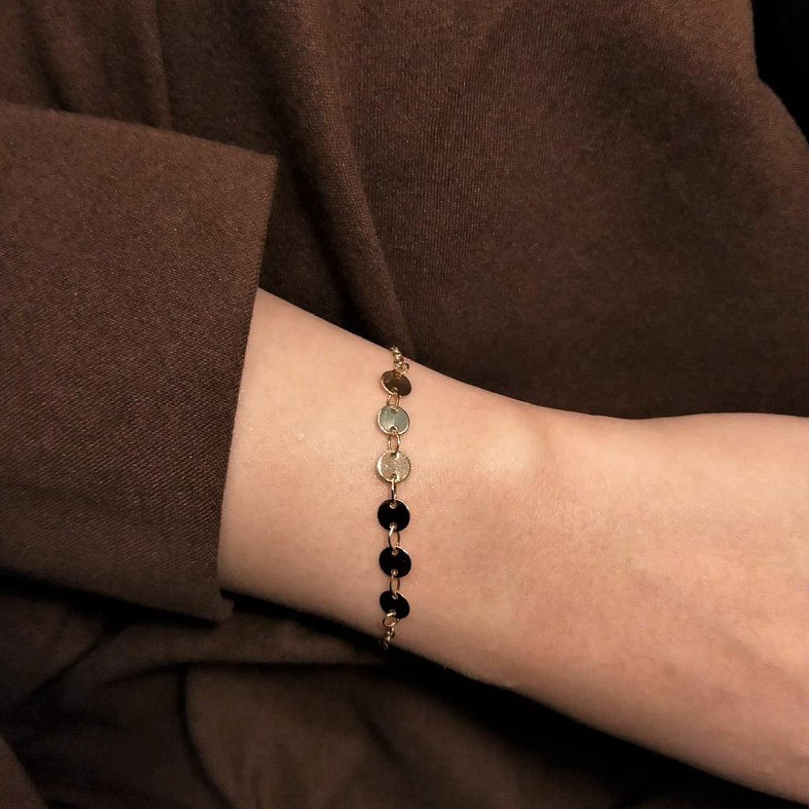 │簡約│小圓片 • 手鍊 • 14K注金 • 14kgf