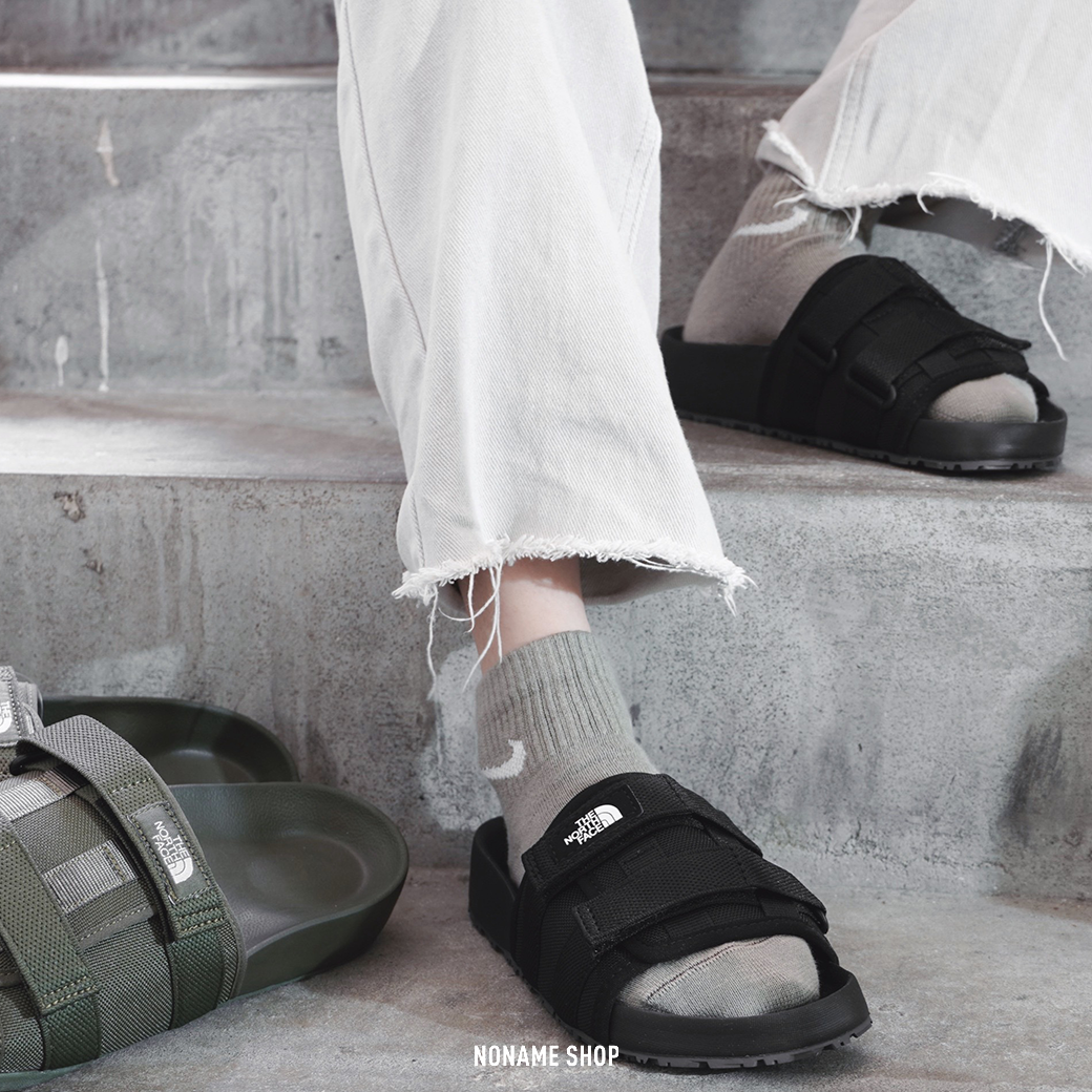 The North Face 北臉tnf Woven Slide 魔鬼氈厚底拖鞋黑