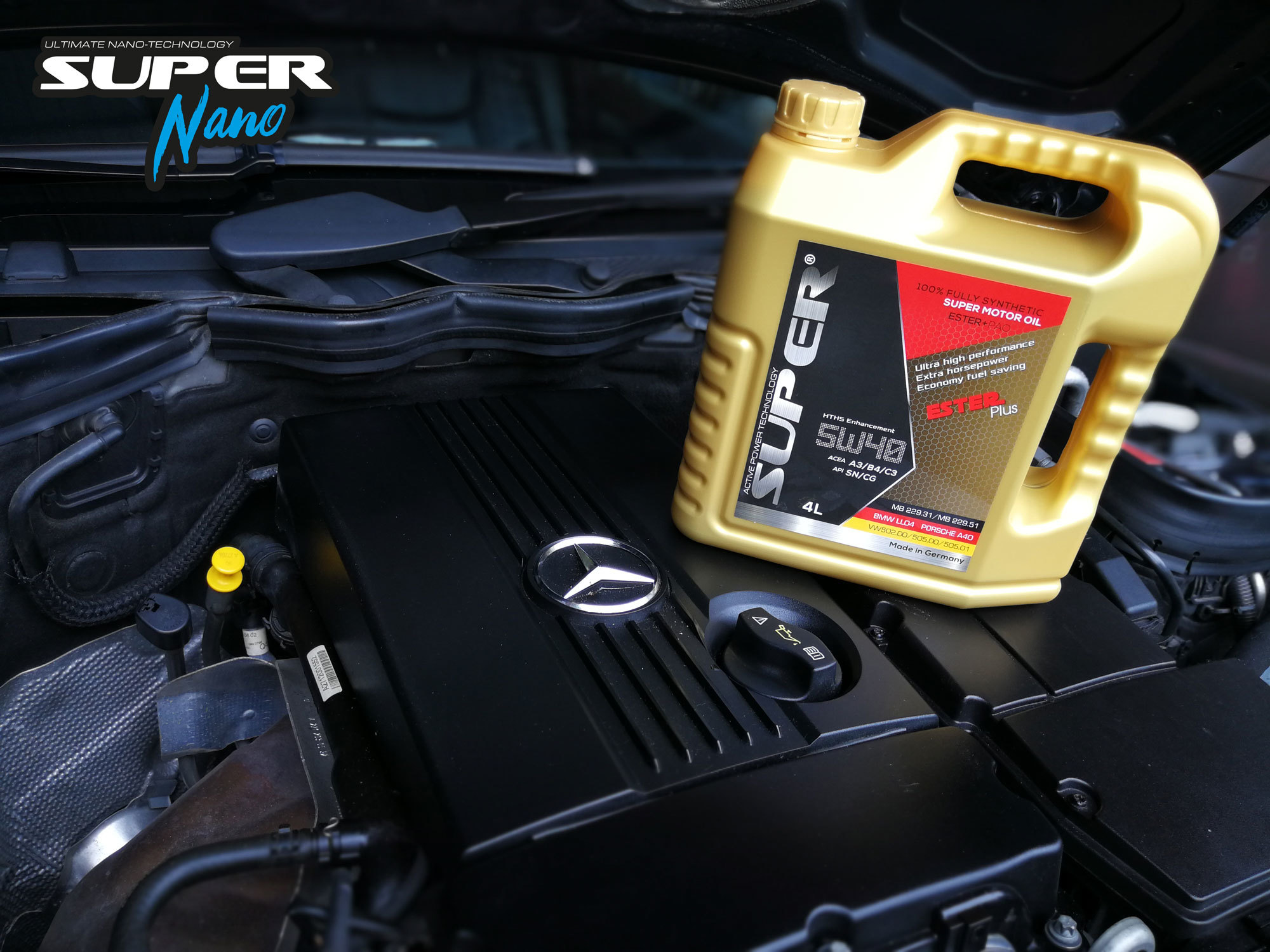 super ester plus 5w40 motor oil 偈油 made in germany mercedes benz c200 w204 m271 engine