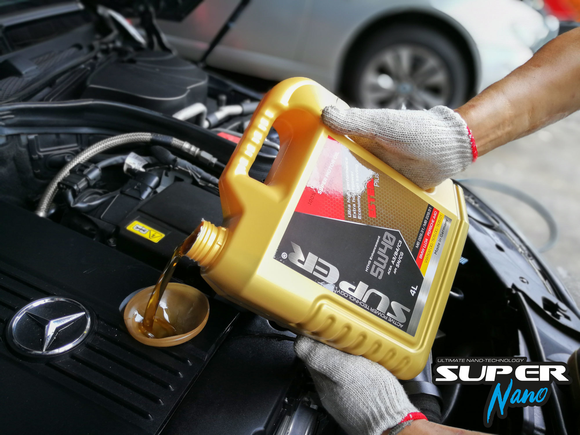 super ester plus 5w40 motor oil 偈油 made in germany mercedes benz c200 w204 m271 engine