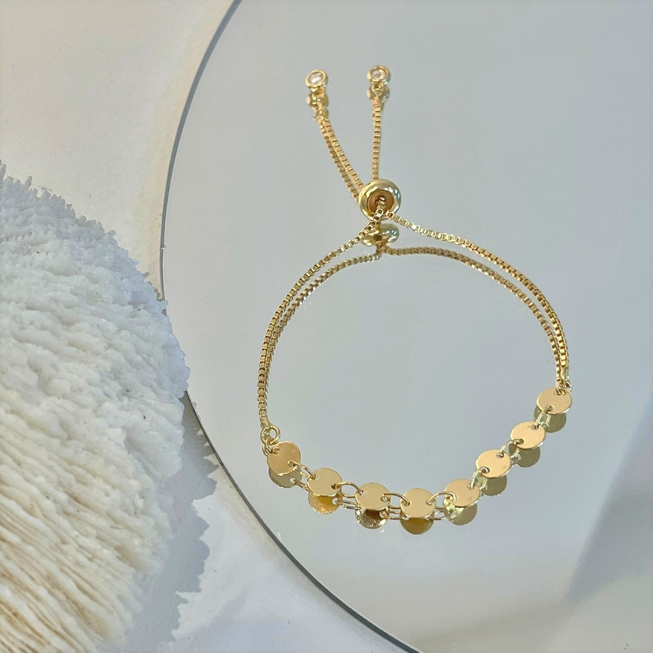 │日常│幸運金片 • 14kgf • 手鍊 • 可調式手鍊 • 注金