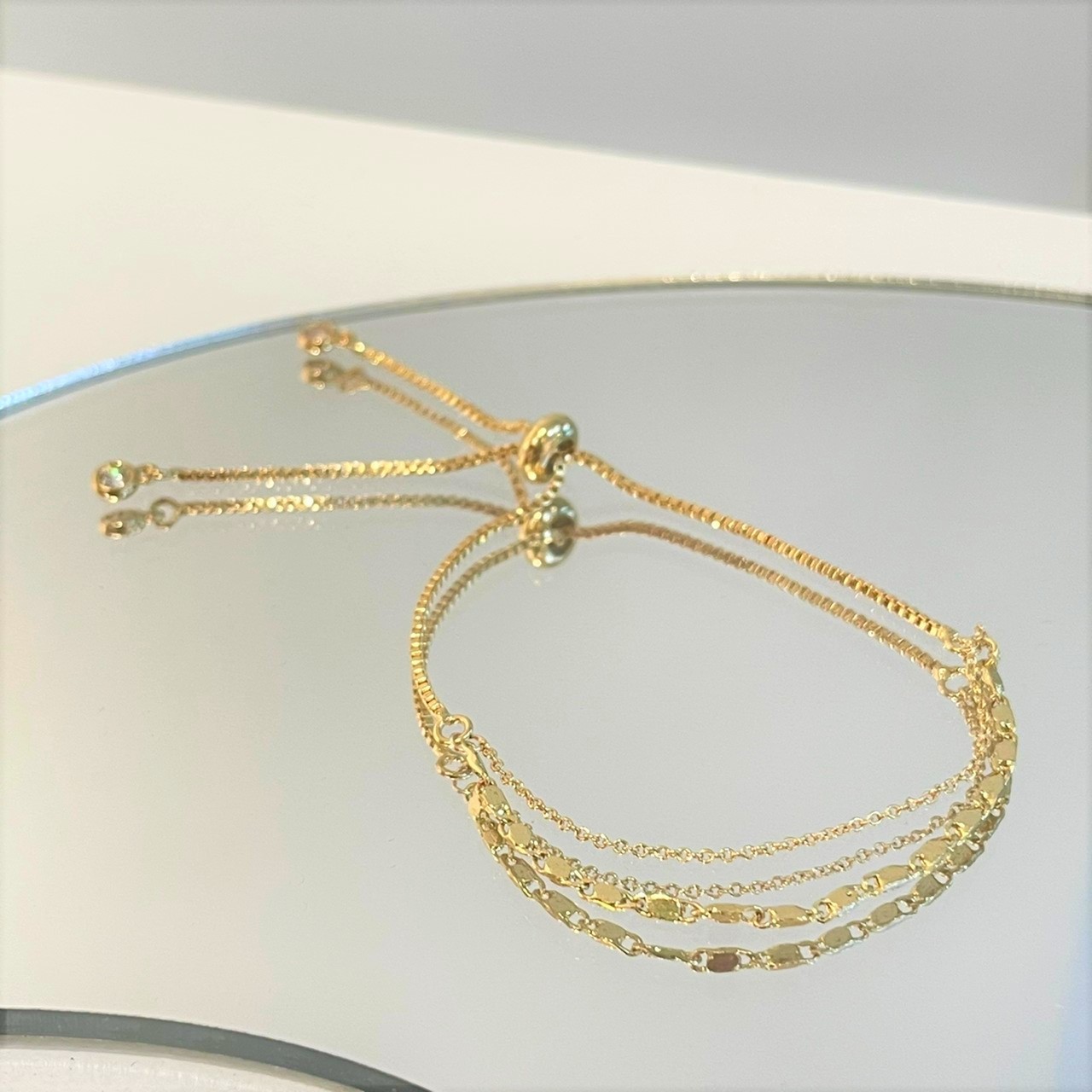 │日常│壓光雙鍊 • 14kgf • 手鍊 • 可調式手鍊 • 注金