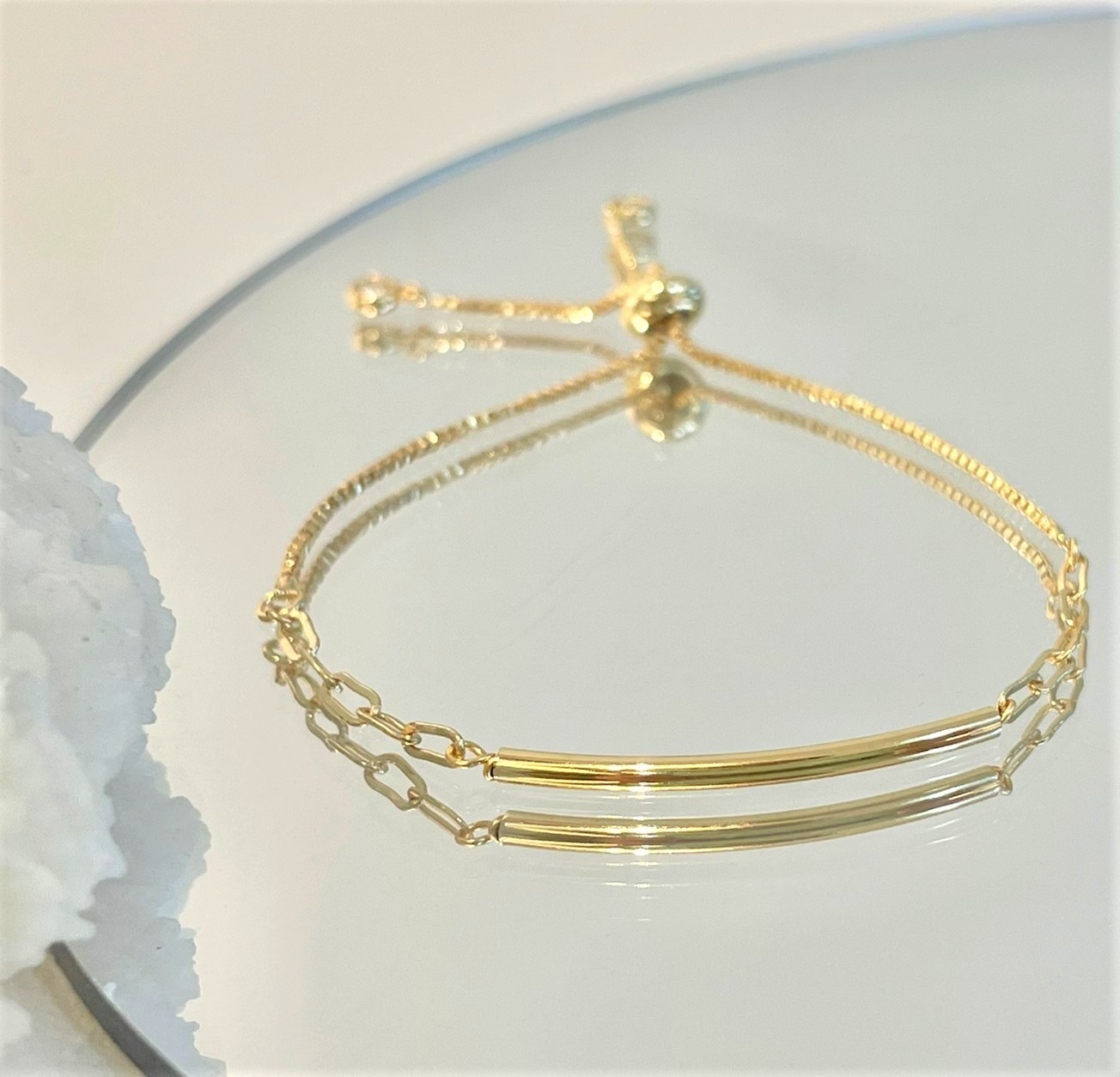 │日常│光面月牙 • 14kgf • 手鍊 • 可調式手鍊 • 注金