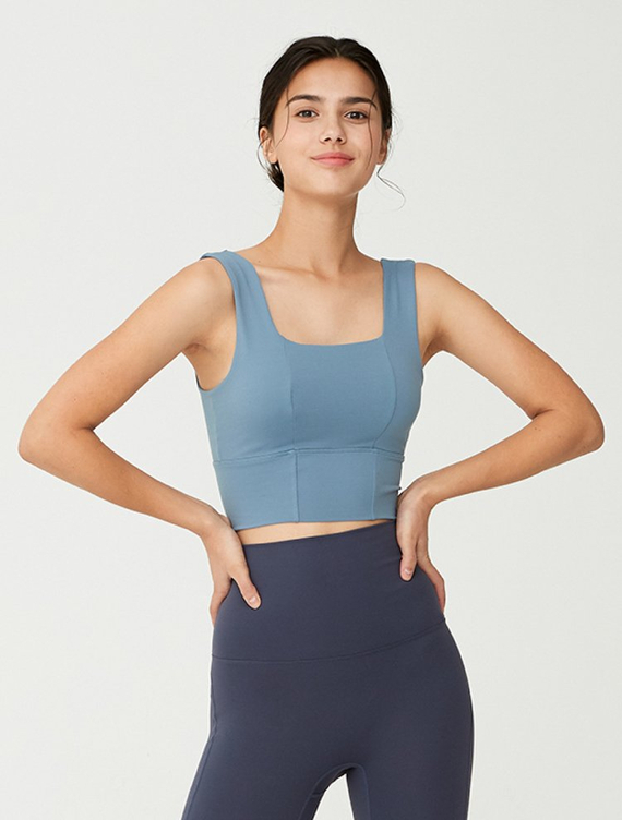 Front2Line 法式方領短背心（天空藍）