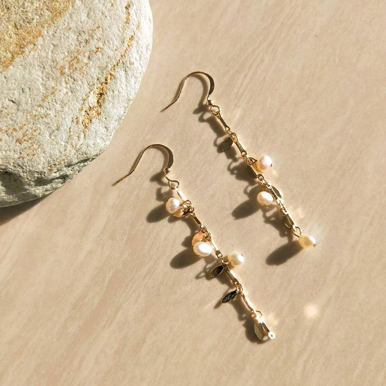 │輕奢│海洋的歌頌者 • 天然珍珠 • 耳勾 • 14kgf • 14k注金