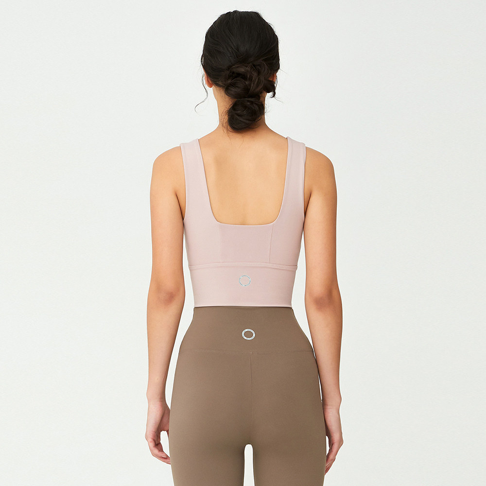 Front2Line 法式方領短背心（藕粉）