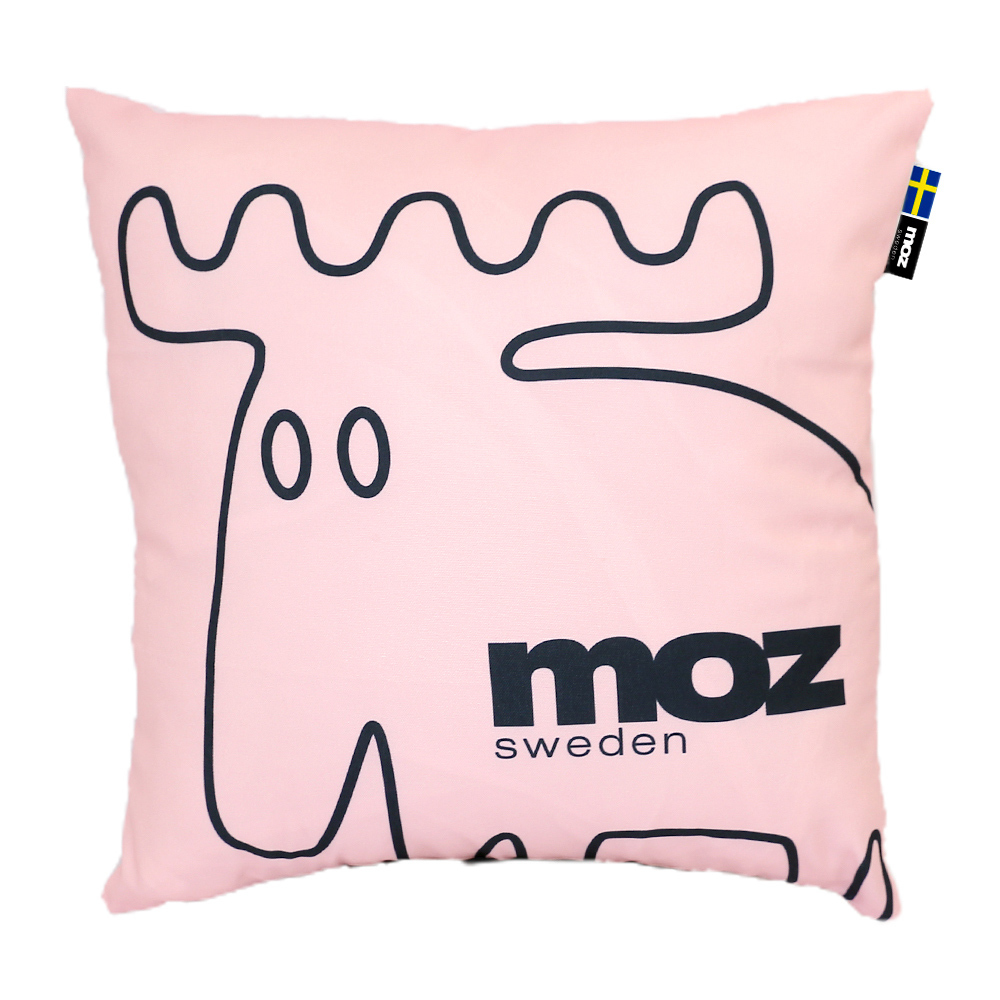 moz瑞典 北歐風雙面抱枕套(原創線條-可愛粉) 45cm