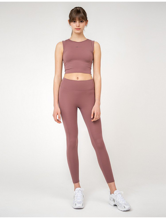 Front2Line FPK089 高腰九分緊身褲（奶茶棕）