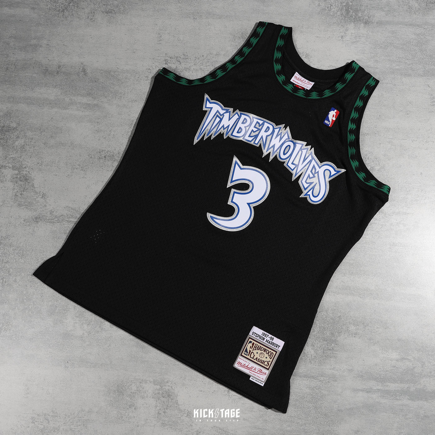Mitchell & Ness M&N NBA Stephon Marbury 黑色 灰狼 3 球衣 球迷版 板凳【MNSWJ-G290A】NKNBA