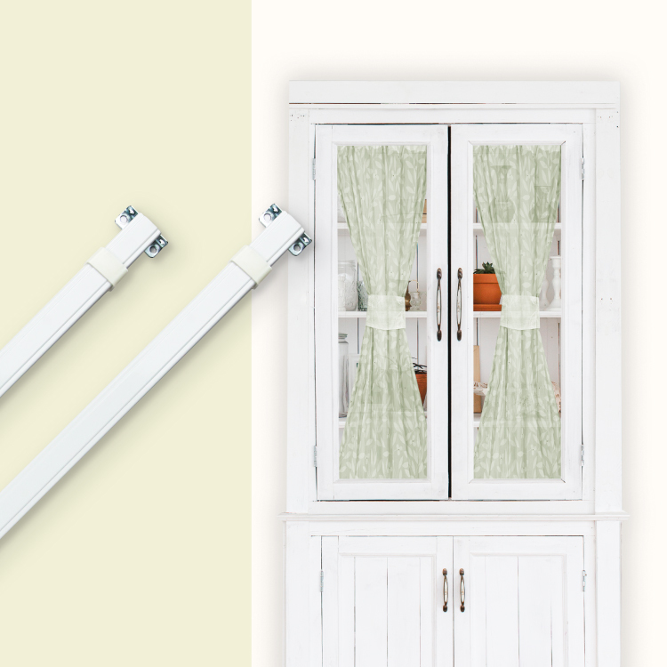 方桿│單層│伸縮桿│1尺寸│白色│二入組