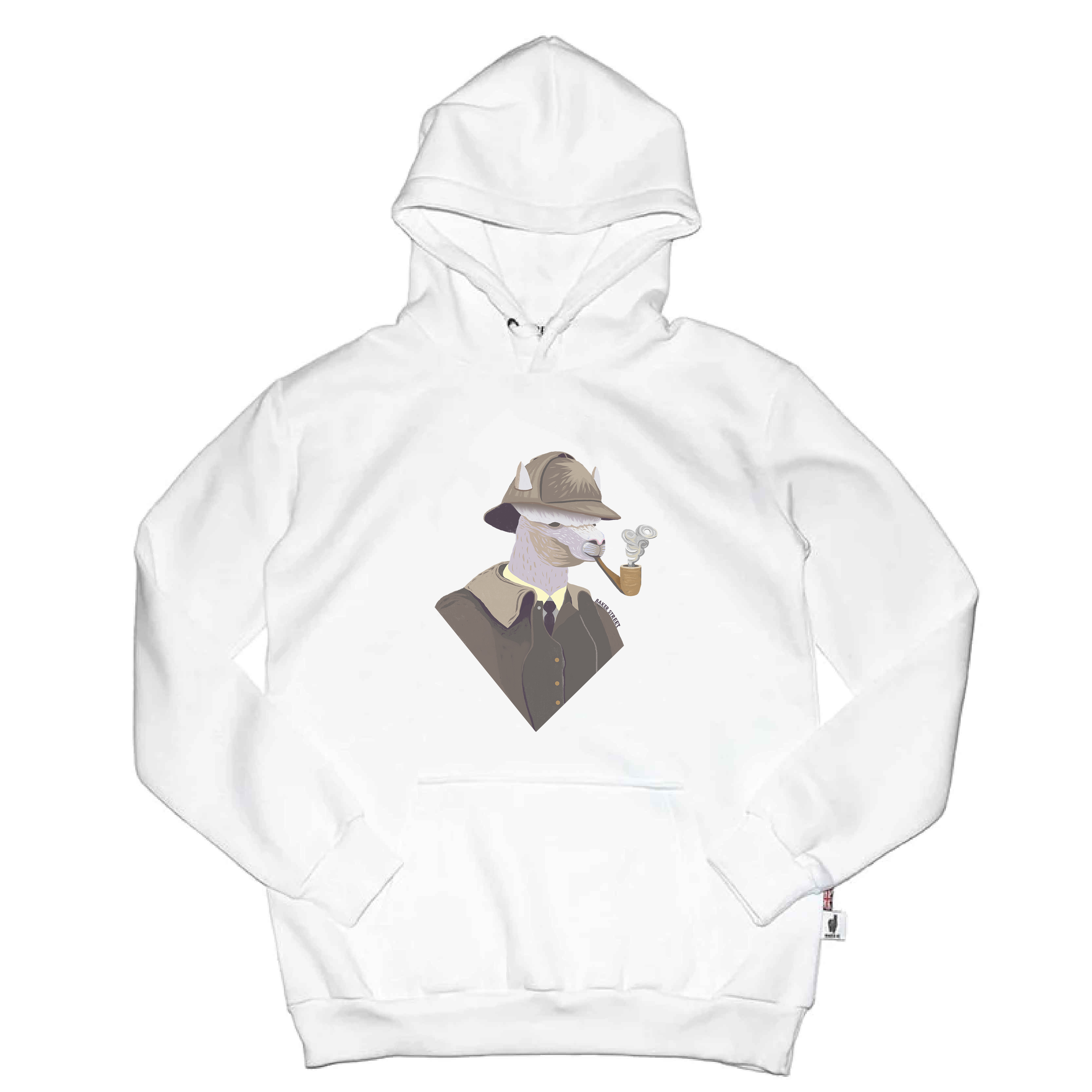 Sherlock Alpaca 偵探煙斗 高磅數長袖帽T