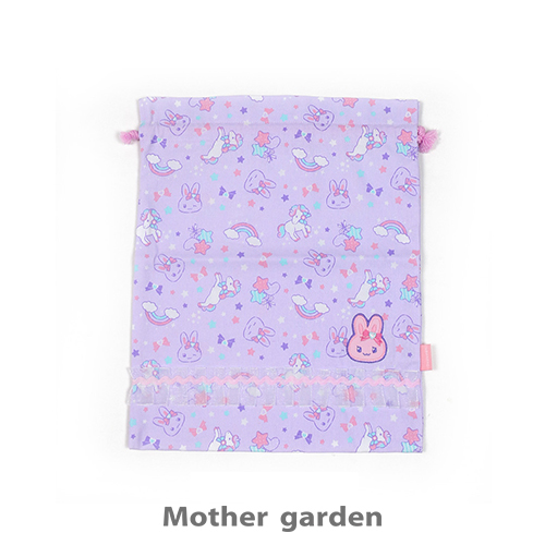 日本Usamomo萌兔桃桃-束口袋 午餐袋 -獨角獸　大