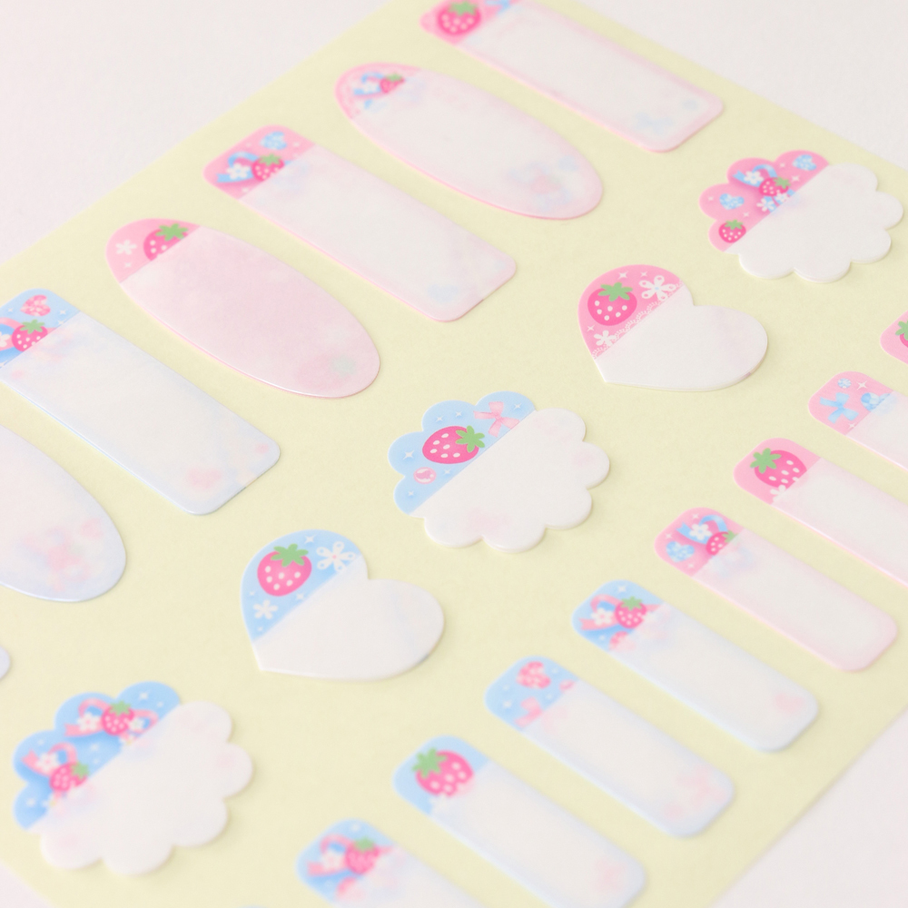 【日本Mother Garden】防水姓名貼-草莓蝴蝶結