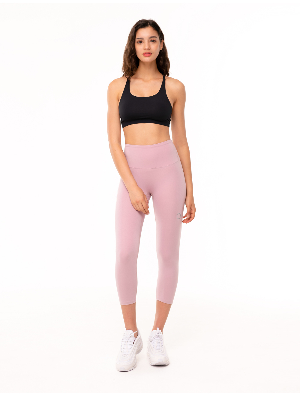 Front2Line FPK095 高腰七分緊身褲（淺粉）