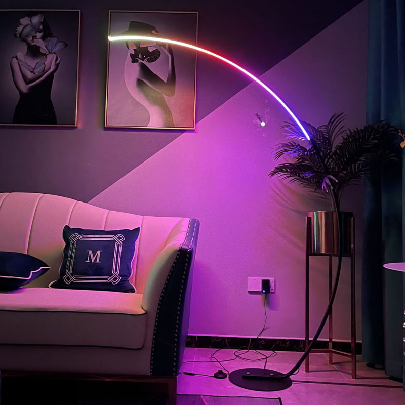 LED Fishing Floor Lamp - 極簡遙控彎形落地燈