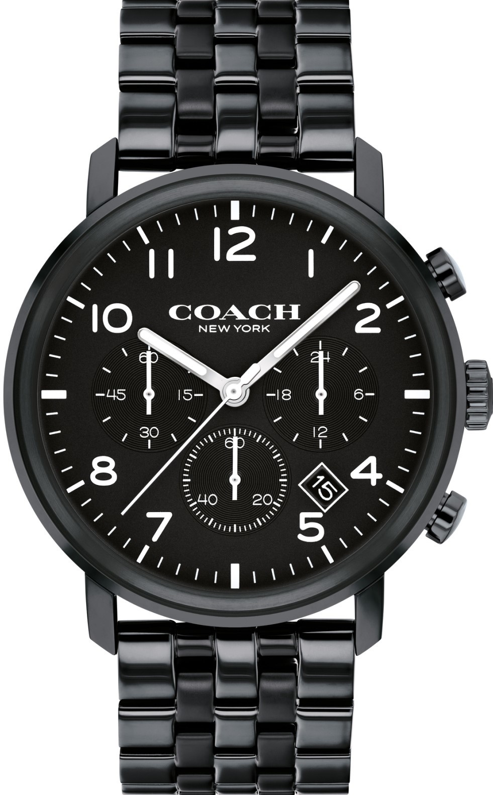 萬年鐘錶 - COACH錶  全黑三眼計時時尚男錶  14602538 錶徑42MM