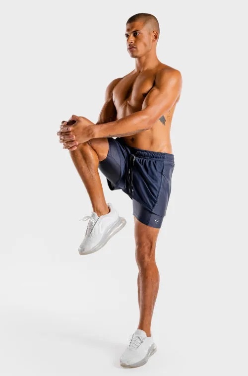 SQUATWOLF Hybrid 二合一短褲（海軍藍）