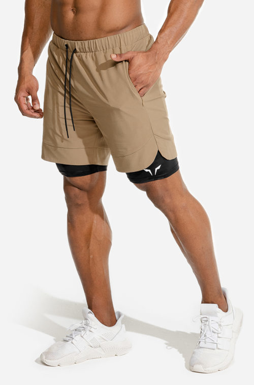 Limitless 二合一短褲（淡褐色/黑迷彩）