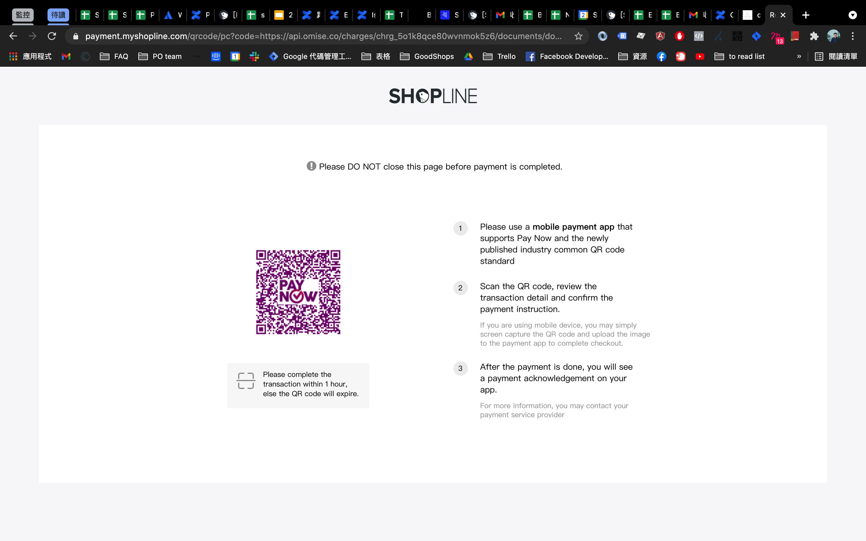Omise Paynow qrcode 畫面