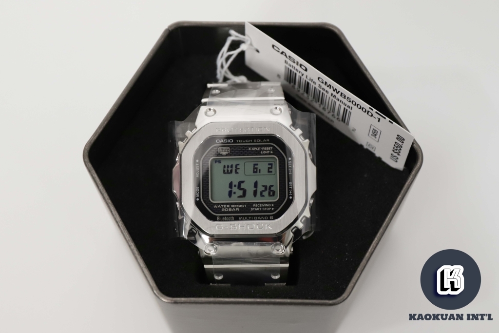 G-Shock Casio 保證公司貨正品GMW-B5000D-1 經典5600 不鏽鋼太陽能電波錶
