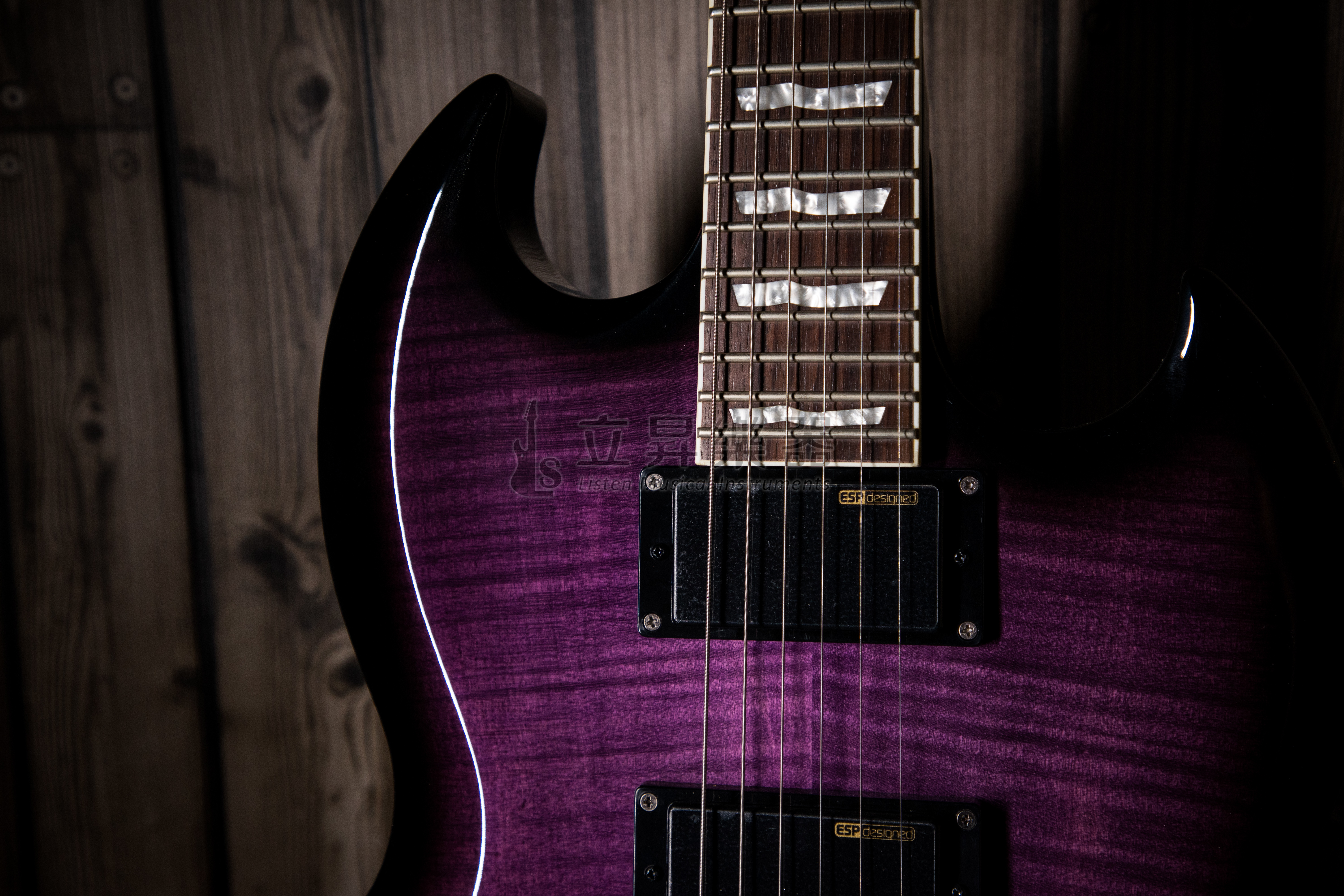 ESP LTD VIPER-330FM 電吉他 紫色虎紋  主動式拾音器