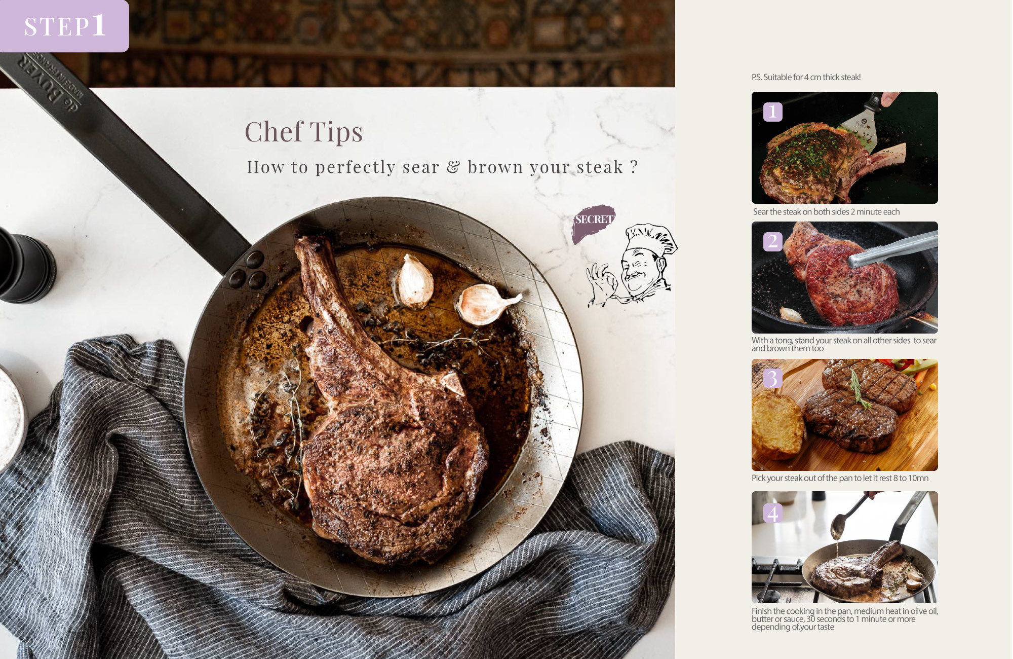 de Buyer Mineral B iron fry & steak pans: best ever to crust your meat