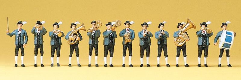 Preiser 10250 HO scale, Bavarian music band with 12 figures