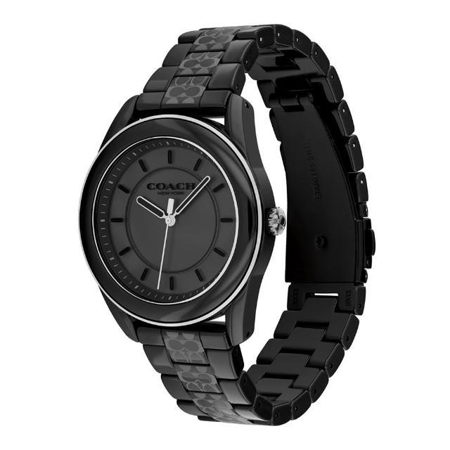 萬年鐘錶 - COACH錶  質感黑色LOGO陶瓷氣質女錶  14503774 錶徑38MM